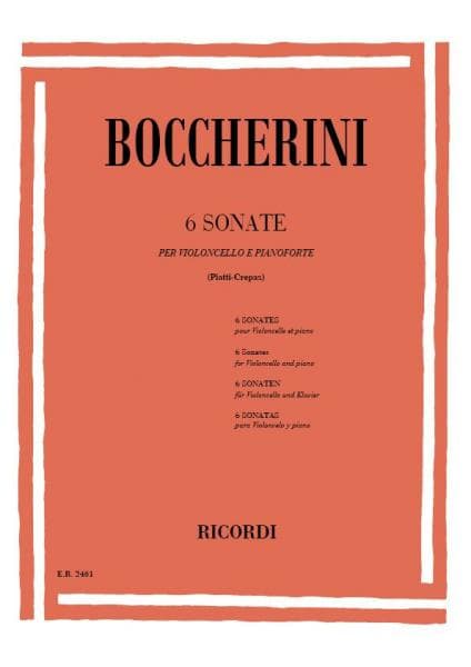 RICORDI BOCCHERINI L. - 6 SONATES - VIOLONCELLE ET PIANO