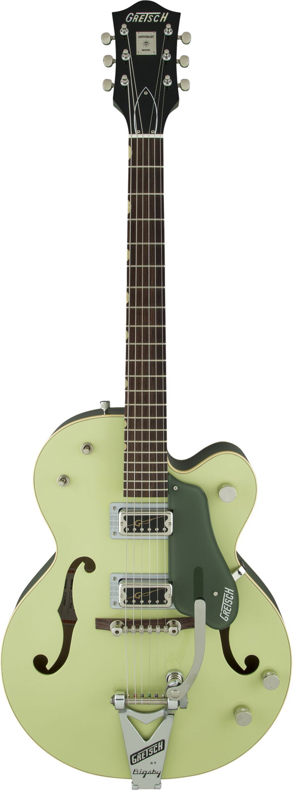 GRETSCH GUITARS G6118T-60 VINTAGE SELECT EDITION '60 ANNIVERSARY HOLLOW BODY WITH BIGSBY, TV JONES, 2-TONE SMOKE GRE