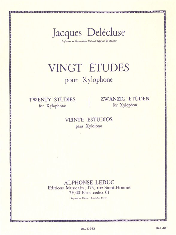 LEDUC DELECLUSE J. - 20 ETUDES - XYLOPHONE 