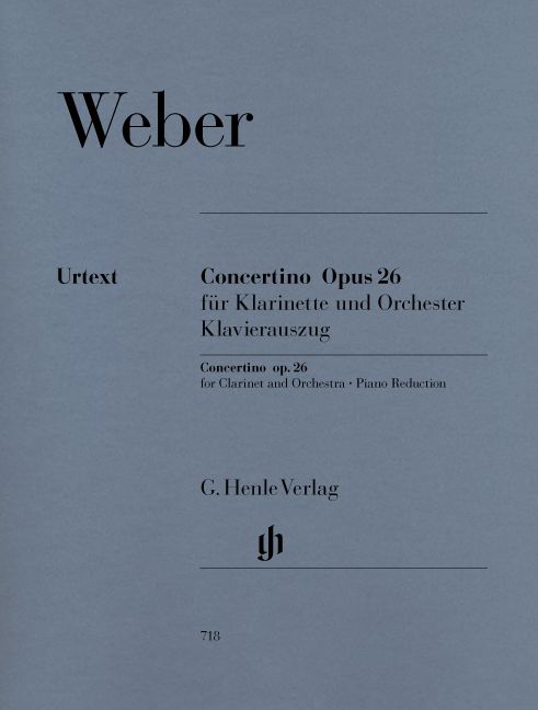 HENLE VERLAG WEBER C.M.V. - CONCERTINO OP. 26 FOR CLARINET AND ORCHESTRA