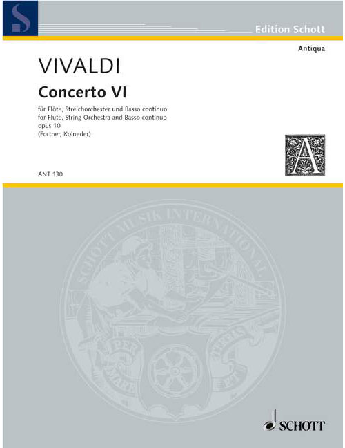 SCHOTT VIVALDI ANTONIO - CONCERTO OP.10 N°6 RV 437/PV 105 - CONDUCTEUR