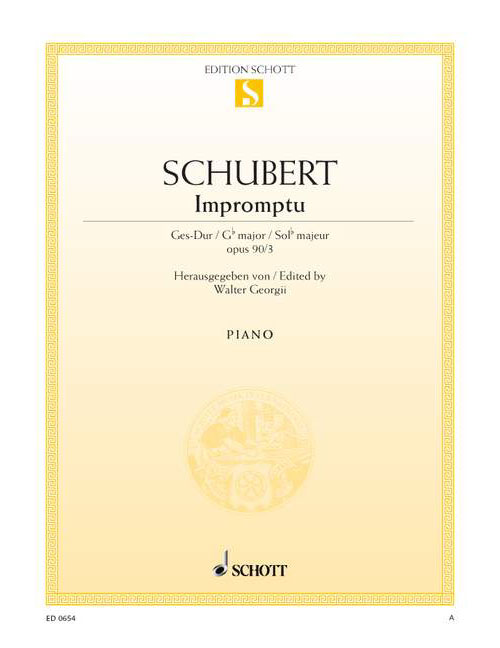 SCHOTT SCHUBERT FRANZ - IMPROMPTU OP. 90 D 899 - PIANO