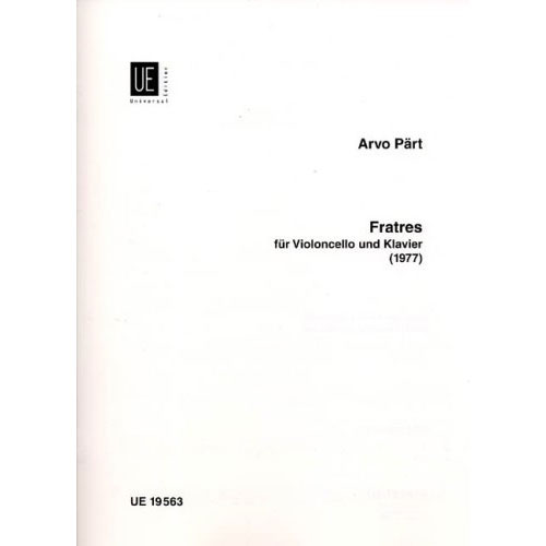 UNIVERSAL EDITION PART ARVO - FRATRES - CELLO & PIANO