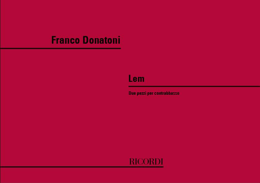 RICORDI DONATONI FRANCESCO - LEM - CONTREBASSE 