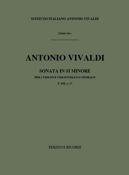 RICORDI VIVALDI A. - SONATE IN SI MIN. OP.I N.11 RV 79 - 2 VIOLONS
