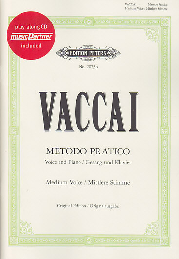 EDITION PETERS VACCAI N. - METODO PRATICO - VOIX MOYENNE + CD