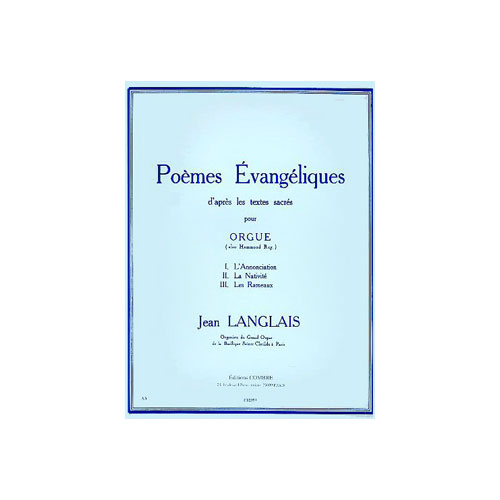 COMBRE LANGLAIS JEAN - POEMES EVANGELIQUES (3) - ORGUE