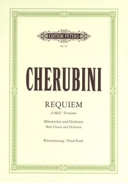 EDITION PETERS CHERUBINI LUIGI - REQUIEM IN D MINOR - MIXED CHOIR (PER 10 MINIMUM)