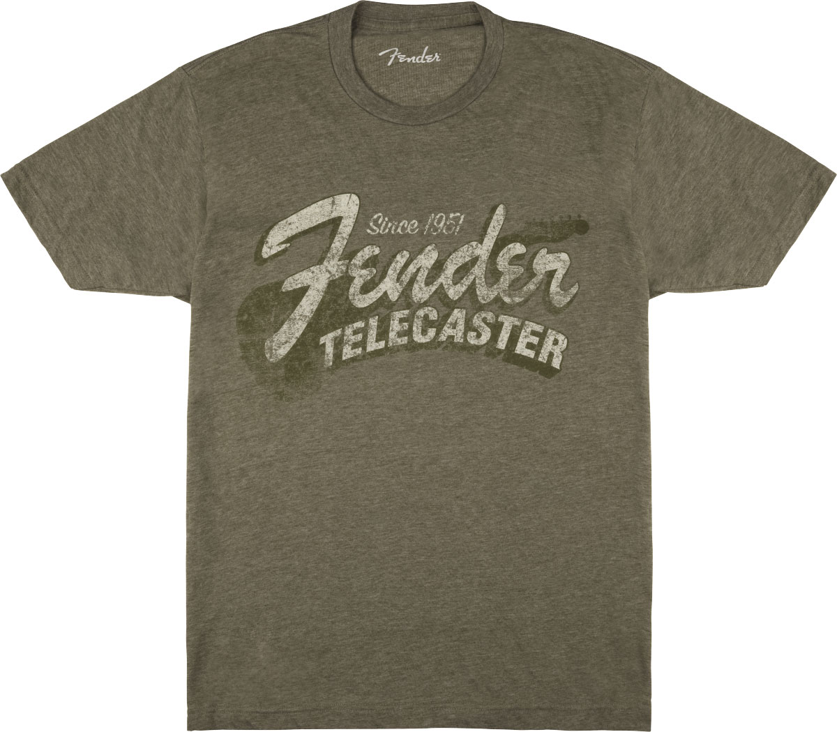 FENDER FENDER SINCE 1951 TELECASTER T-SHIRT, MILITARY HEATHER GREEN, L