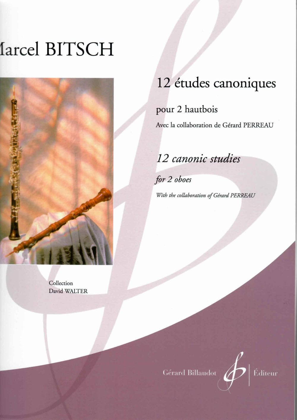 BILLAUDOT BITSCH MARCEL - 12 ETUDES CANONIQUES - 2 HAUTBOIS