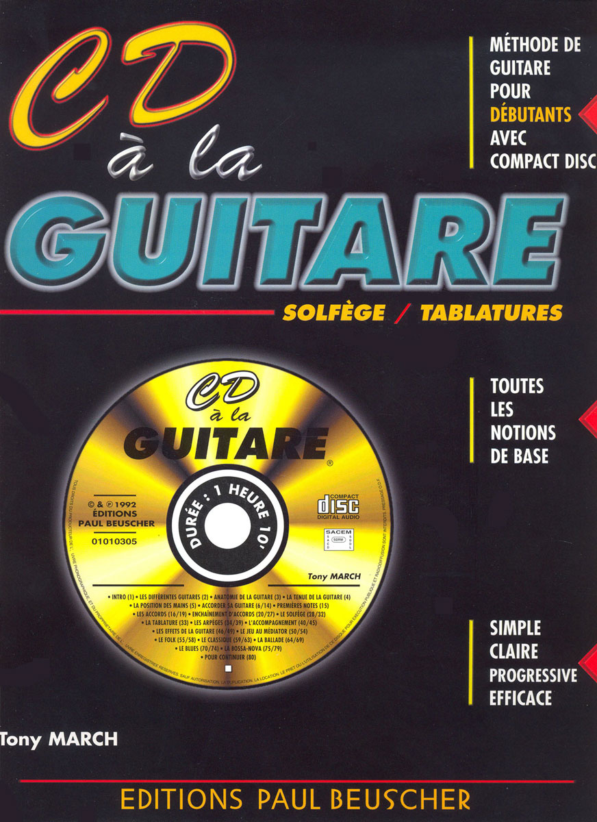 PAUL BEUSCHER PUBLICATIONS MARCH TONY - CD À LA GUITARE + CD