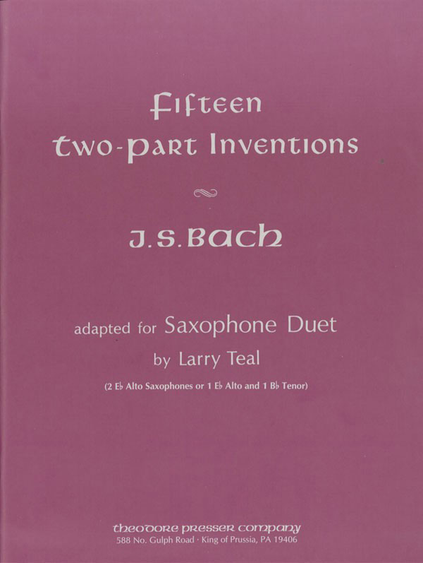 THEODORE PRESSER COMPANY BACH J. S. - 15 TWO-PART INVENTIONS - 2 SAXOPHONES