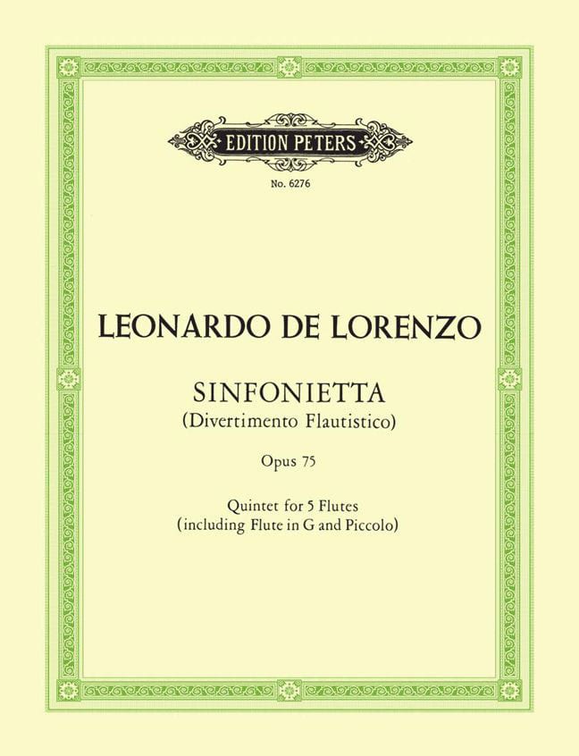 EDITION PETERS LORENZO LEONARDO DE - SINFONIETTA (DIVERTIMENTO FLAUTISTICO) - FLUTE ENSEMBLE