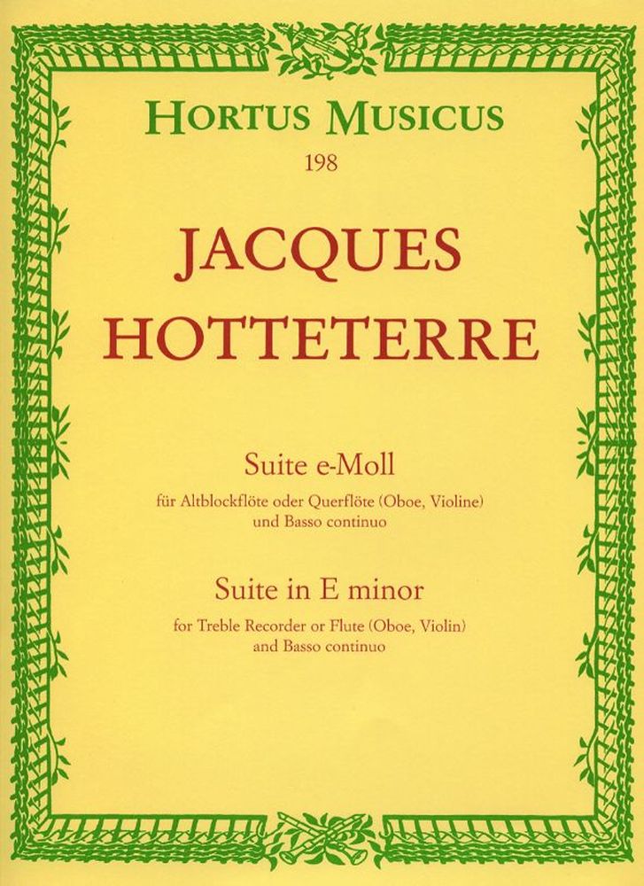 HORTUS MUSICUS HOTTETERRE JACQUES - SUITE IN E MINOR OP.5/2