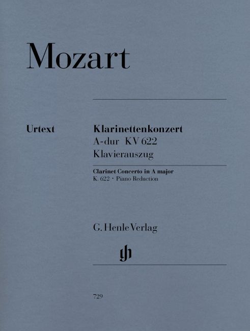 HENLE VERLAG MOZART W.A. - CLARINET CONCERTO A MAJOR K. 622