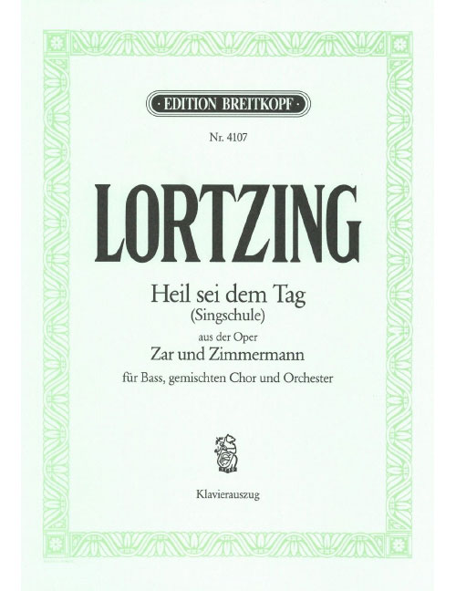 EDITION BREITKOPF LORTZING ALBERT - SINGSCHULE A. ZAR UNDZIMMERMANN - VOICE AND PIANO