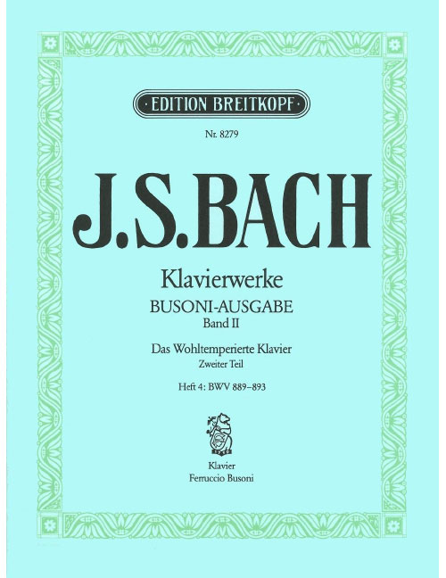 EDITION BREITKOPF BACH JOHANN SEBASTIAN - WOHLTEMPERIERTES KLAVIER II/4 - PIANO
