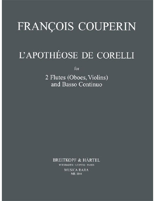 EDITION BREITKOPF COUPERIN FRANCOIS - L'APOTHEOSE DE CORELLI - 2 FLUTE, BASSO CONTINUO