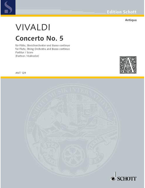SCHOTT VIVALDI ANTONIO - CONCERTO NO 5 OP 10/5 RV 434/PV 262