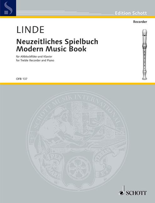 SCHOTT MODERN MUSIC BOOK - TREBLE RECORDER AND PIANO