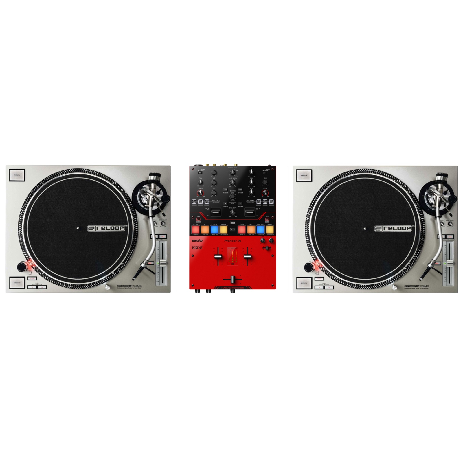RELOOP PACK REGIE DJ VINYLE : RP 7000 MK2 SILVER + DJM-S5