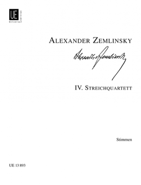 UNIVERSAL EDITION ZEMLINSKY A. - STRING QUARTET NO.4 PARTS OP.25 - STRING QUARTET
