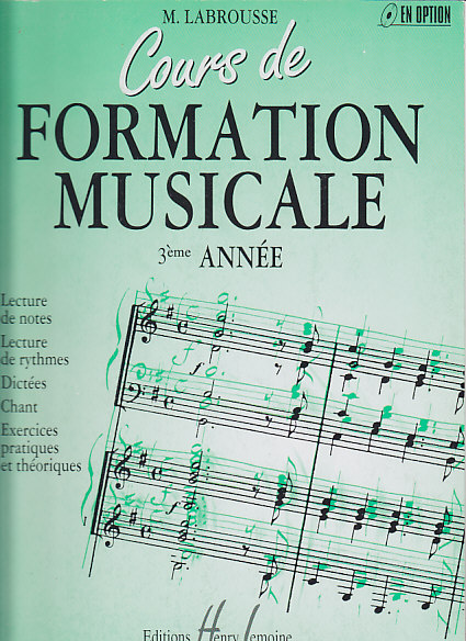 LEMOINE LABROUSSE MARGUERITE - COURS DE FORMATION MUSICALE VOL.3