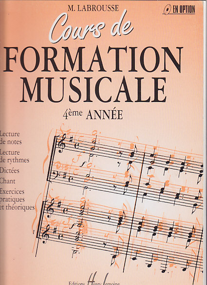 LEMOINE LABROUSSE MARGUERITE - COURS DE FORMATION MUSICALE VOL.4