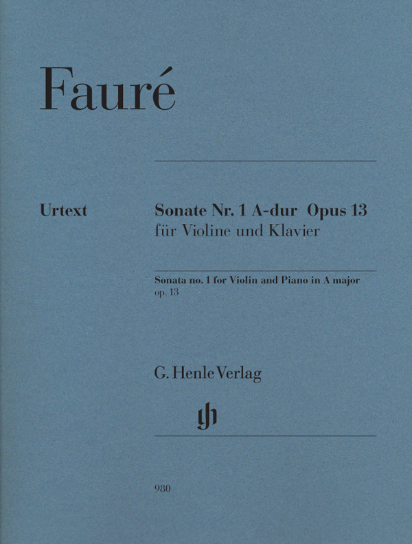 HENLE VERLAG FAURE G. - SONATA OP.1 N°13 - VIOLON & PIANO 