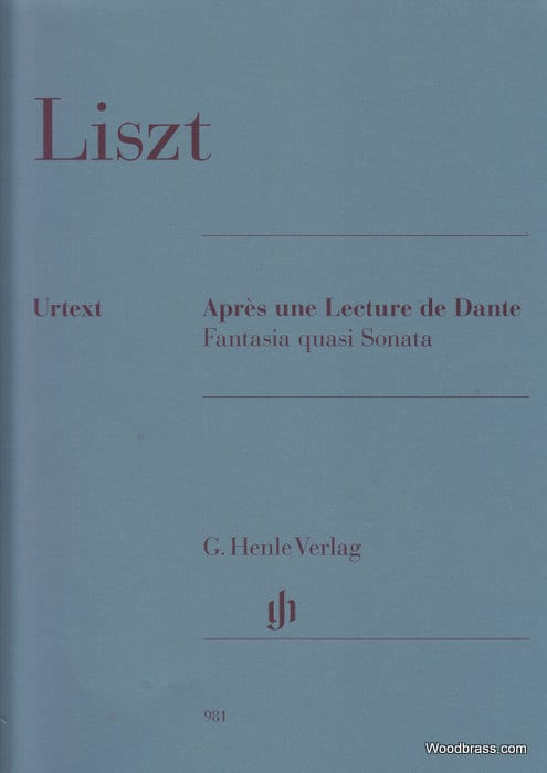 HENLE VERLAG LISZT FRANZ - APRES UNE LECTURE DE DANTE - FANTASIA QUASI SONATA 