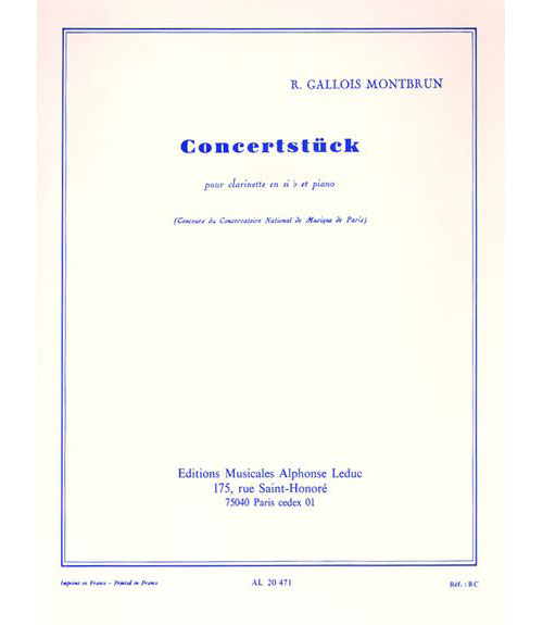 LEDUC GALLOIS MONTBRUN - CONCERTSTÜCK (CLARINETTE SIB / PIANO)