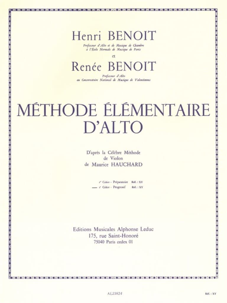 LEDUC BENOIT HENRI & RENEE - METHODE ELEMENTAIRE D'ALTO VOL.2