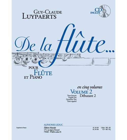 LEDUC LUYPAERTS - DE LA FLUTE VOL.2 + CD - NIVEAU DEBUTANT 2