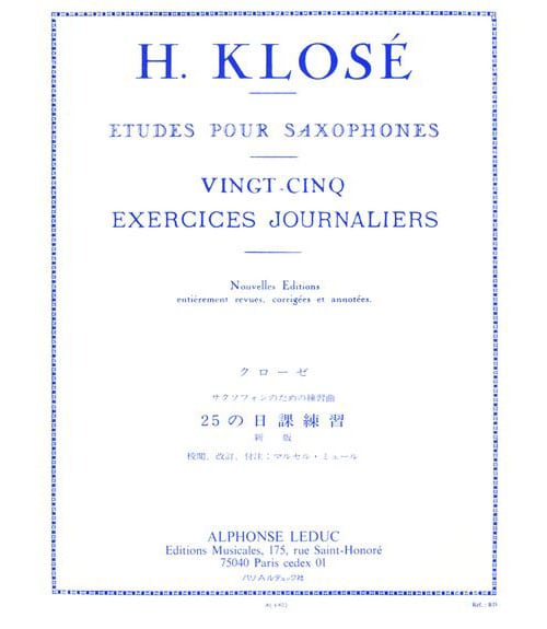 LEDUC KLOSE - 25 EXERCICES JOURNALIERS - SAXOPHONE