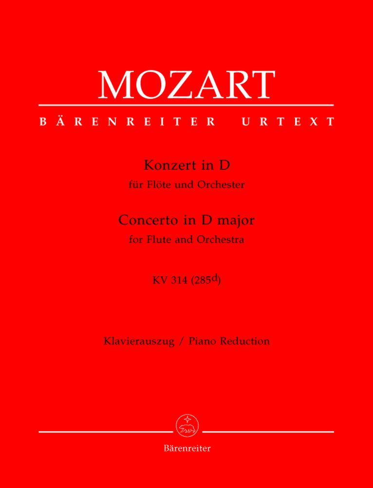 BARENREITER MOZART W.A. - CONCERTO IN D MAJOR KV 314 (285D) - FLUTE, PIANO