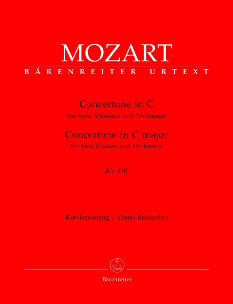 BARENREITER MOZART W.A. - CONCERTONE IN C MAJOR FOR 2 VIOLINS AND ORCHESTRA KV 190(166B,KV6:186)