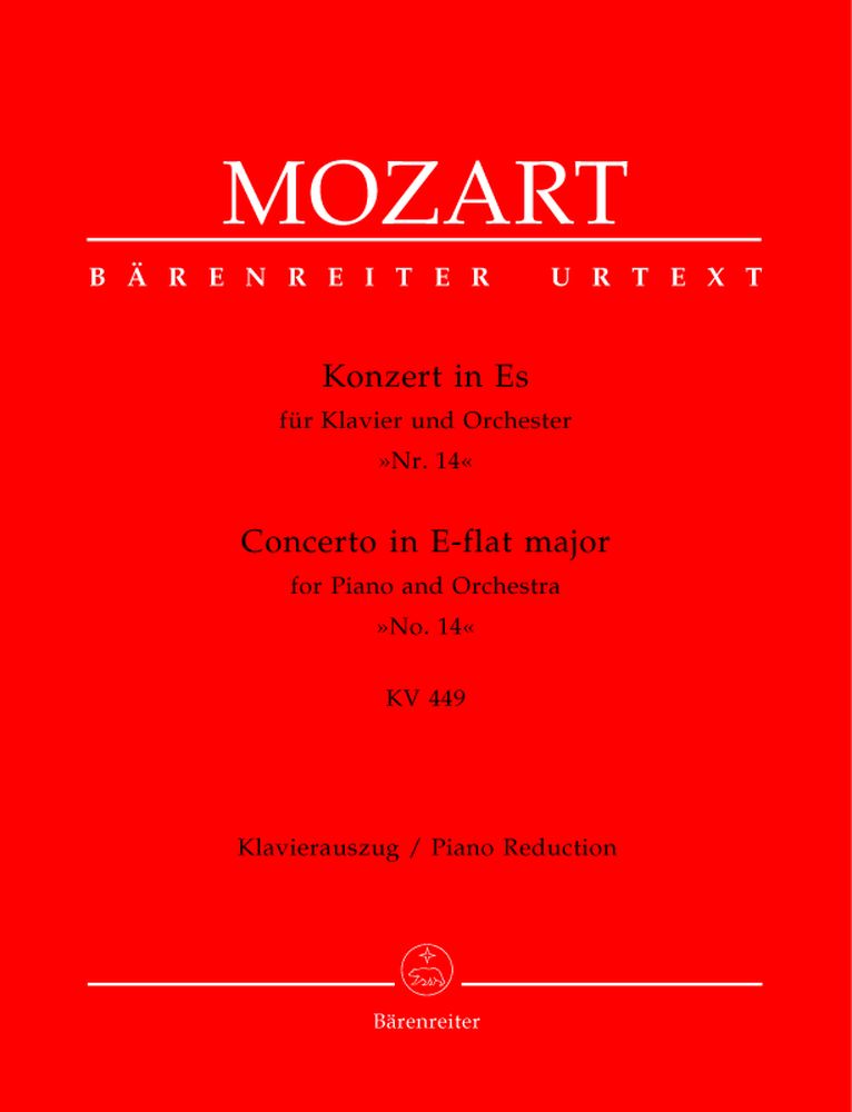 BARENREITER MOZART W.A. - CONCERTO FOR PIANO AND ORCHESTRA N°14 IN E-FLAT MAJOR KV 449 - PIANO