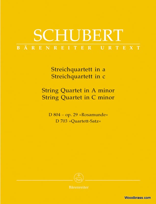 BARENREITER SCHUBERT F. - STRING QUARTET IN A, STRING QUARTET IN C