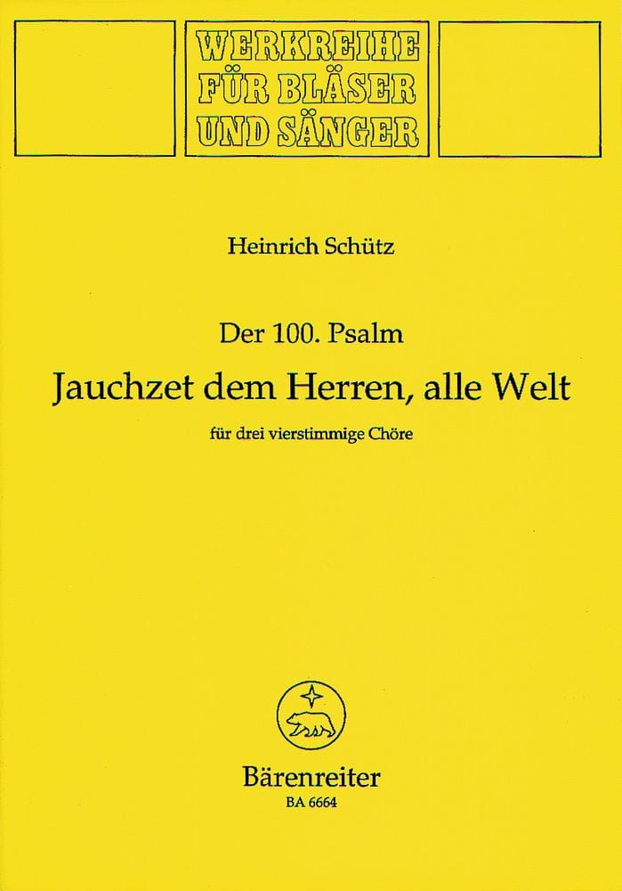 BARENREITER SCHUTZ HEINRICH - JAUCHZET DEM HERRN ALLE WELT, SWV DEEST - BRASS
