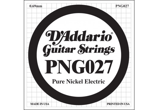D'ADDARIO AND CO PNG027 PURE NICKEL ELECTRIC GUITAR SINGLE STRING .027