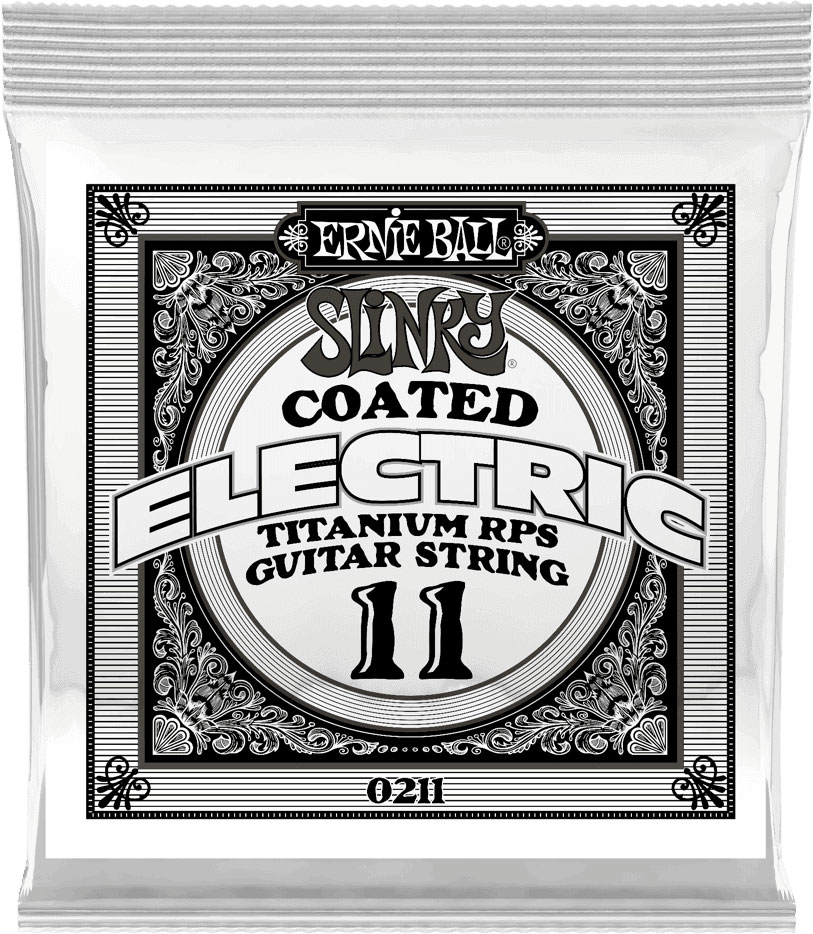 ERNIE BALL .011 SLINKY COATED TITANIUM REINFORCED PLAIN ELECTRIC GUITAR STRINGS