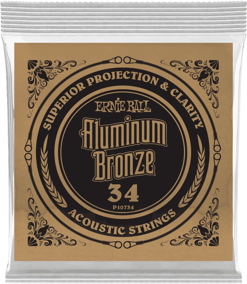 ERNIE BALL .034 ALUMINUM BRONZE WOUND ACOUSTIC GUITAR STRINGS