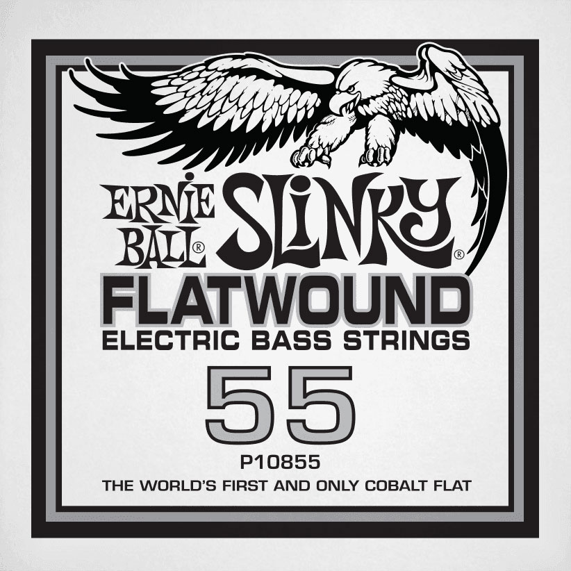 ERNIE BALL .055 SLINKY FLATWOUND ELECTRIC BASS STRING SINGLE
