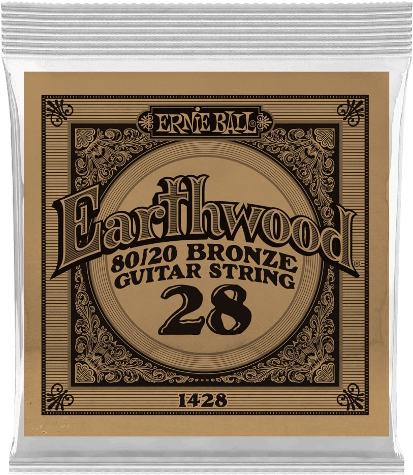 ERNIE BALL .028 EARTHWOOD 80/20 BRONZE ACOUSTIC GUITAR STRINGS