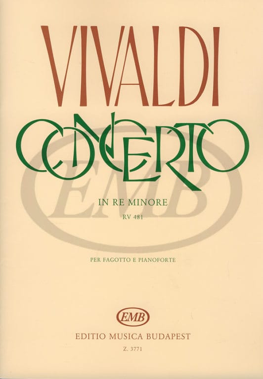 EMB (EDITIO MUSICA BUDAPEST) VIVALDI A. - CONCERTO F VIII N. 5 RE MINEUR - BASSON ET PIANO