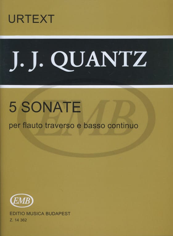 EMB (EDITIO MUSICA BUDAPEST) QUANTZ J.J. - FIVE SONATAS - FLUTE ET BASSE CONTINUE