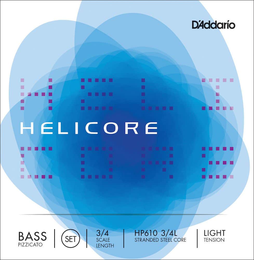 D'ADDARIO AND CO SET OF STRINGS FOR DOUBLE BASS PIZZICATO HELICORE 3/4 NECK TENSION LIGHT