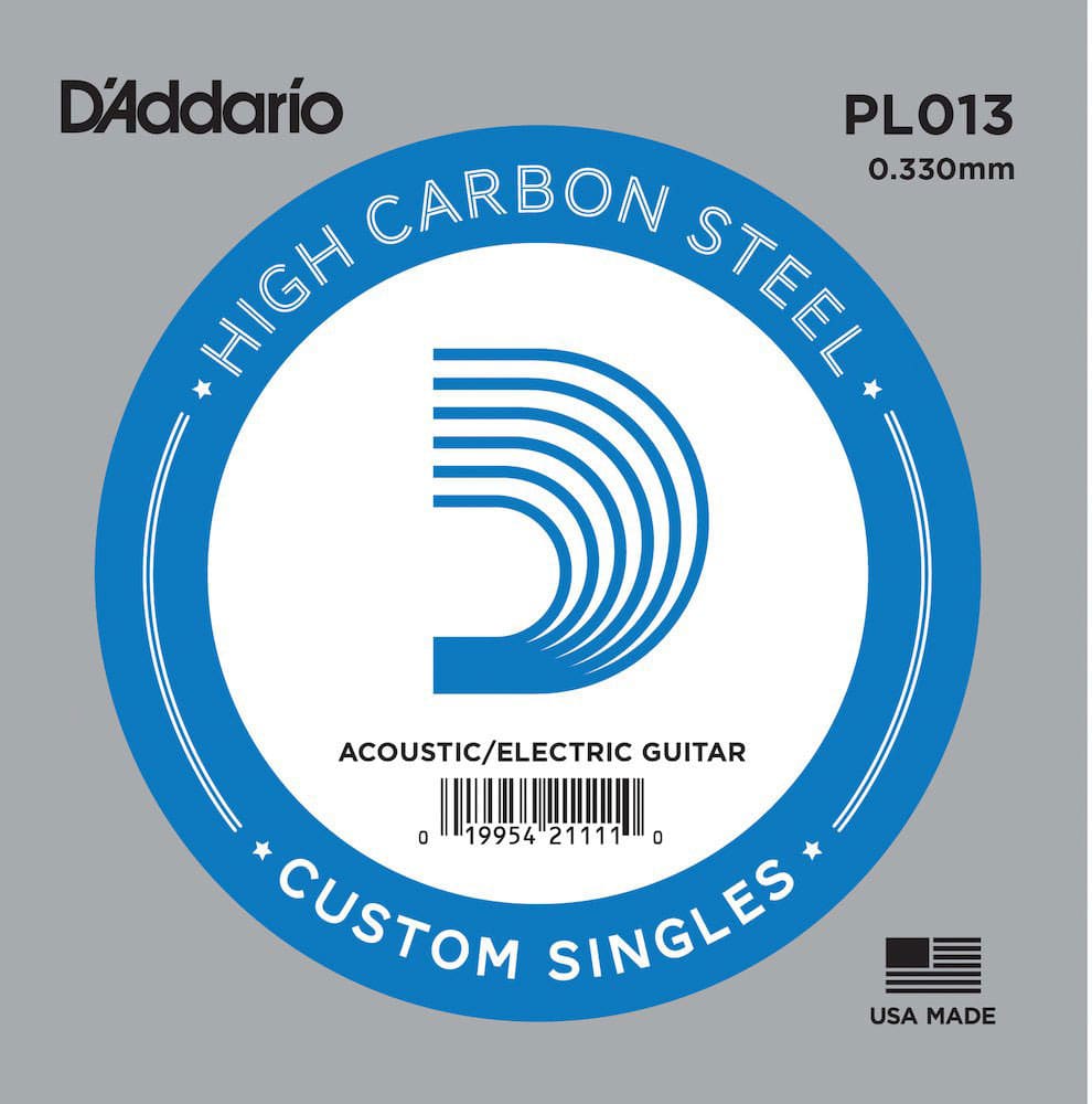 D'ADDARIO AND CO PL013 PLAIN STEEL GUITAR SINGLE STRING .013
