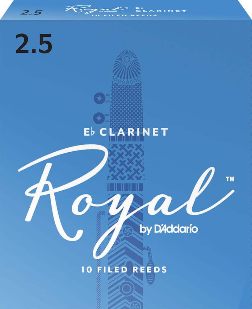 D'ADDARIO - RICO RBB1025 - RICO ROYAL Eb CLARINET REEDS, FORCE 2.5, BOX OF 10