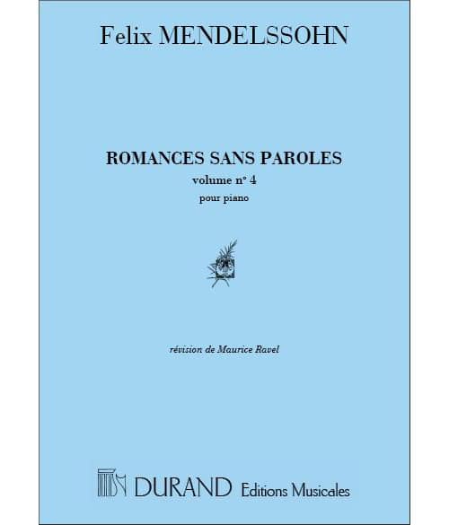DURAND MENDELSSOHN - ROMANCES SANS PAROLES VOL.4 (29 A 38) - PIANO